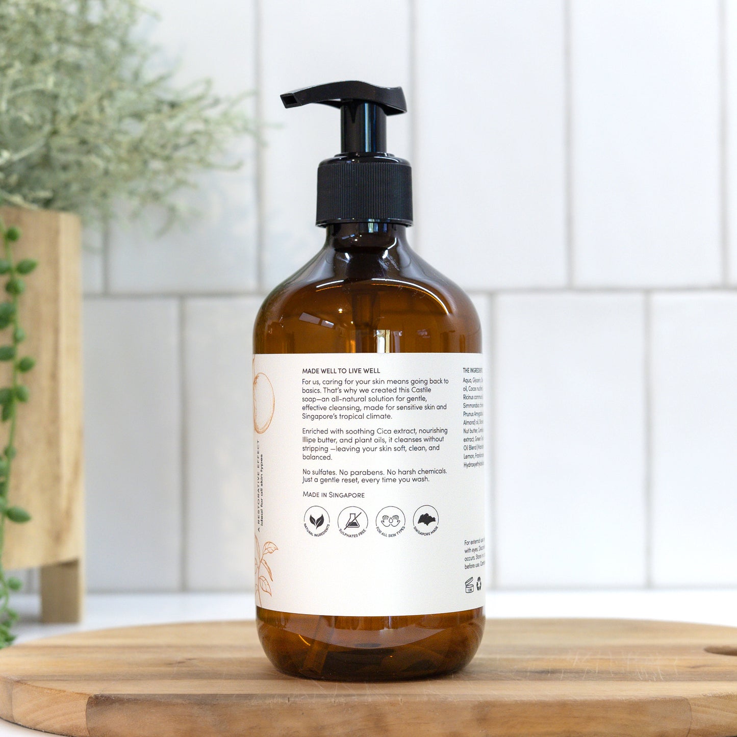 CASTILE HAND & BODY SOAP 500ml | Green Tea & Mandarin