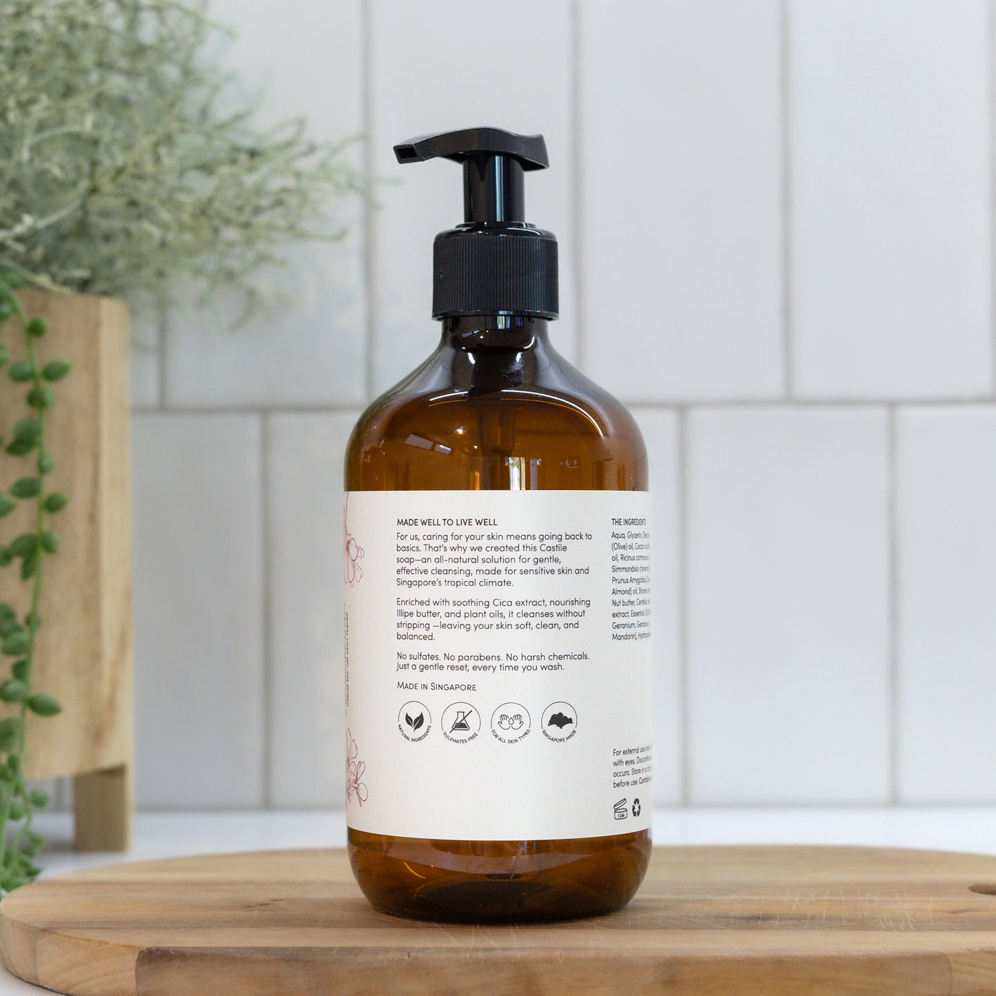 CASTILE HAND & BODY WASH 500ml | Rose Geranium