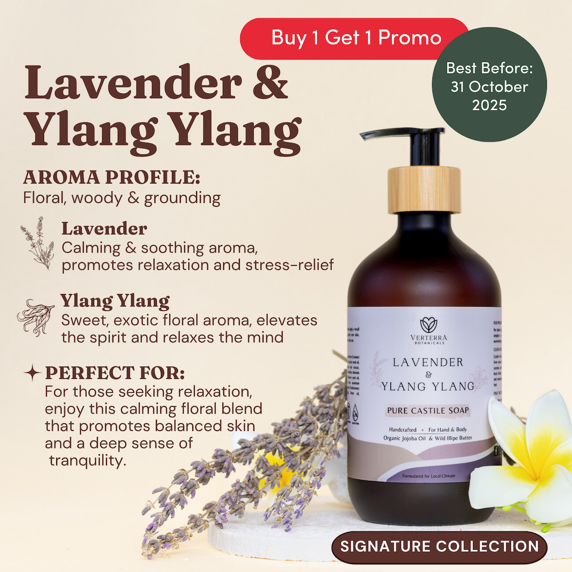 CASTILE HAND & BODY WASH 500ml | Lavender & Ylang Ylang